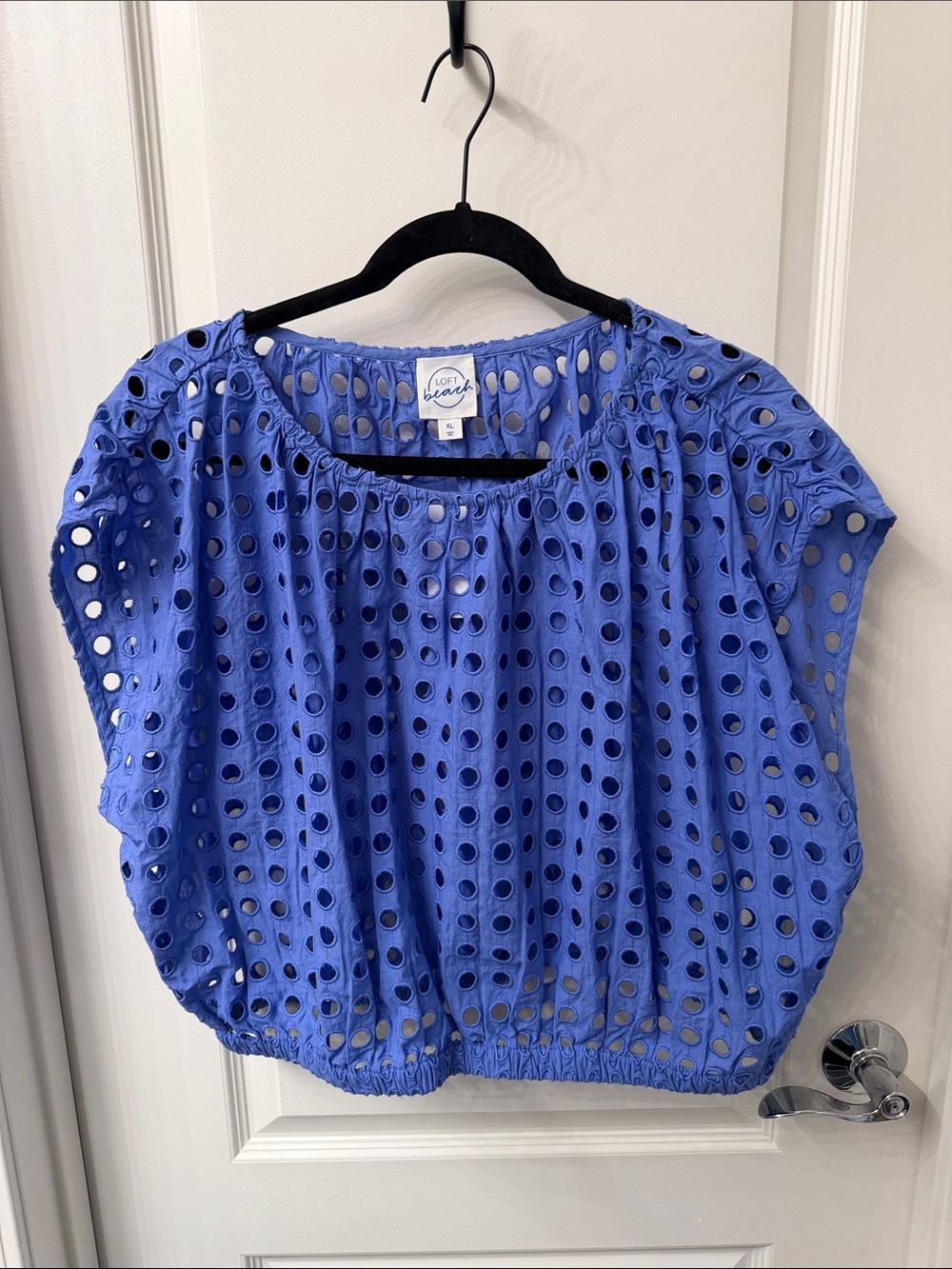LOFT Beach Circle Eyelet Boatneck Top - Picture 4 of 6